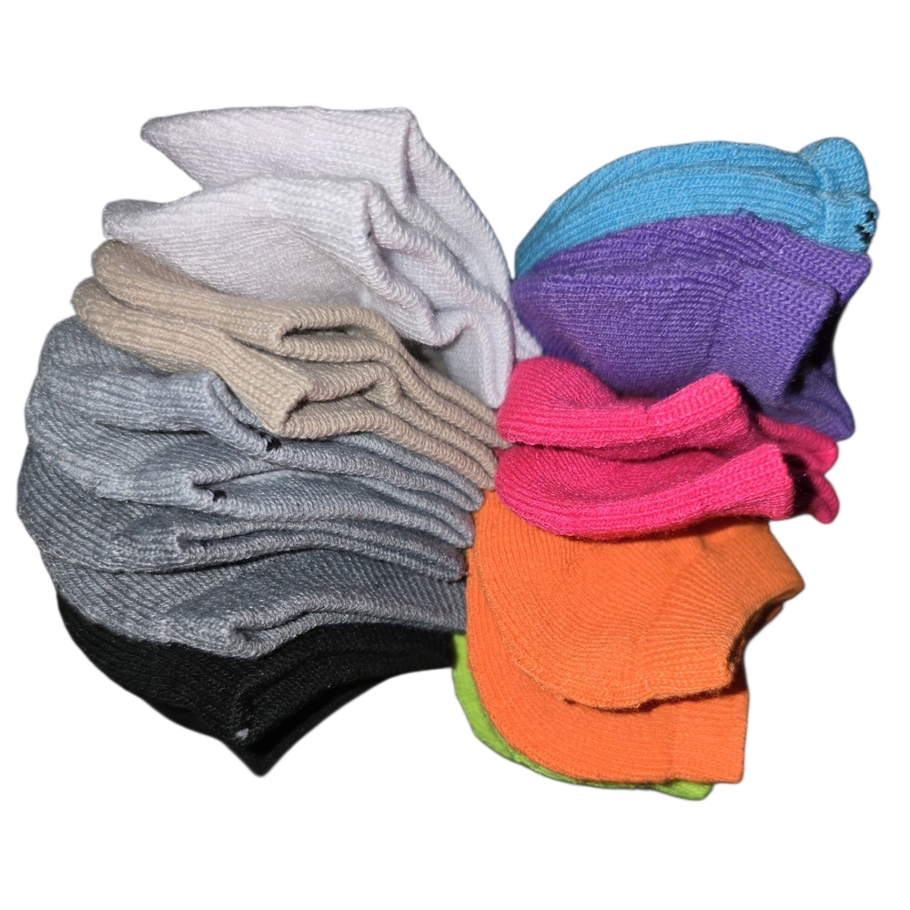 10pk Kids Multi Color NO SHOW Socks (unisex)